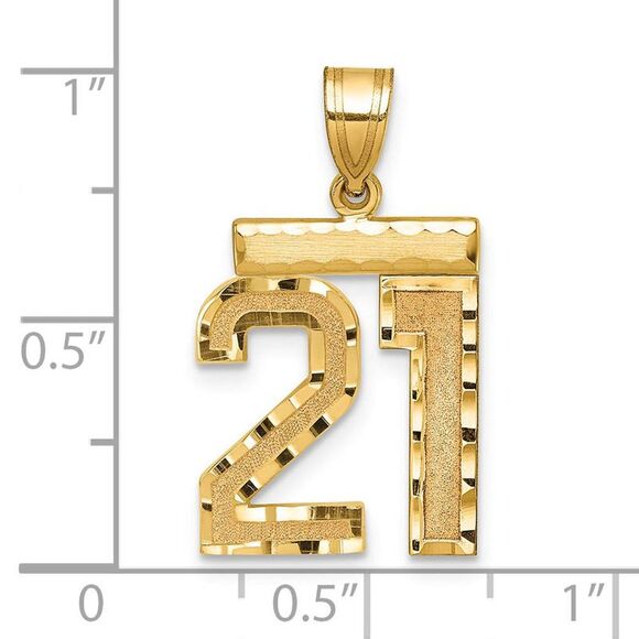 14K Yellow Gold, Varsity Collection, Medium D/C Pendant Number 21 - Picture 2 of 3